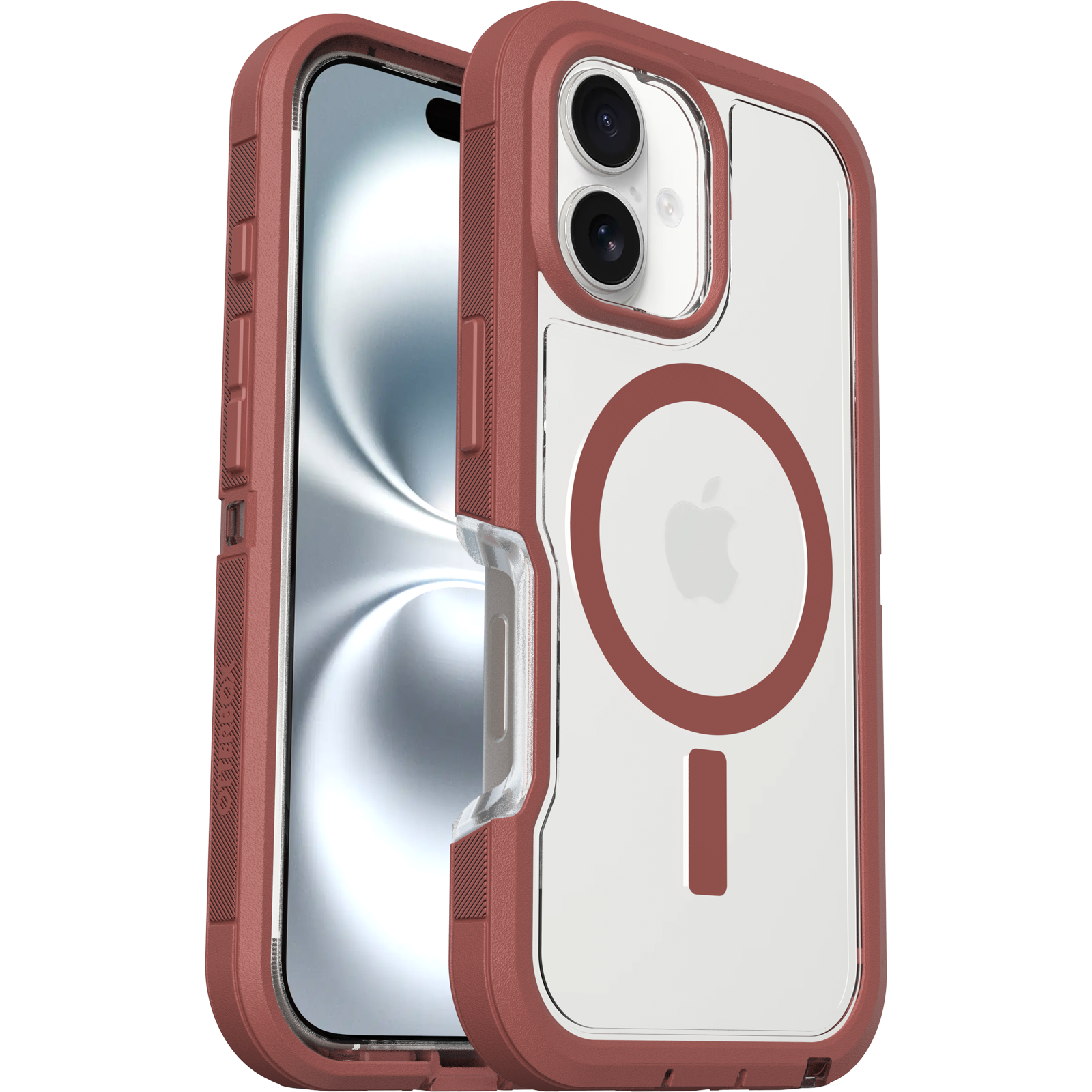 Photos - Case OtterBox iPhone 16  | Defender Series XT for MagSafe Brick Red Clear 77-96060 