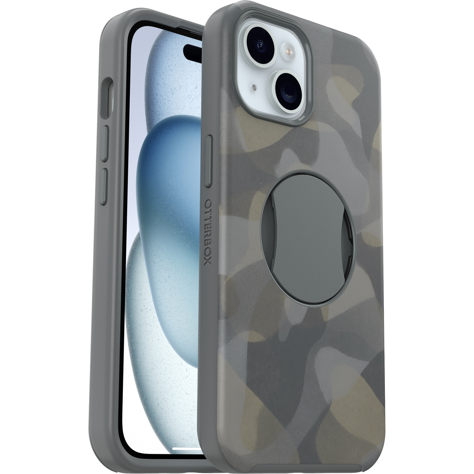 iPhone 15 Case | OtterBox OtterGrip Symmetry Series for MagSafe Iron Camo